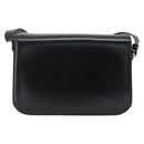 CELINE Horse Carriage Shoulder Bag Leather Black Gold Auth ka895-2