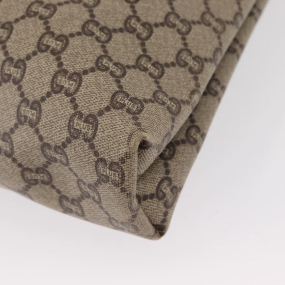 GUCCI GG Plus Supreme Web Sherry Line Tote Bag PVC Beige Gold Auth ka901