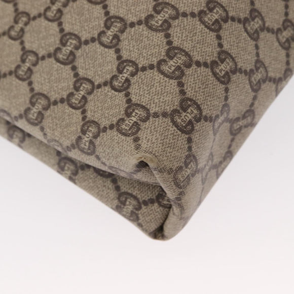 GUCCI GG Plus Supreme Web Sherry Line Tote Bag PVC Beige Gold Auth ka901