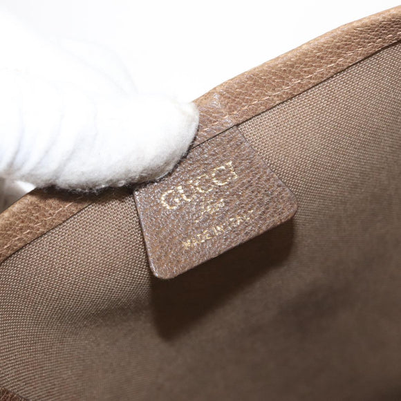 GUCCI GG Plus Supreme Web Sherry Line Tote Bag PVC Beige Gold Auth ka901