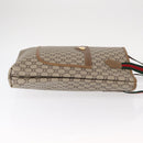 GUCCI GG Plus Supreme Web Sherry Line Tote Bag PVC Beige Gold Auth ka901-3