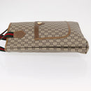 GUCCI GG Plus Supreme Web Sherry Line Tote Bag PVC Beige Gold Auth ka901-4