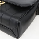 GIVENCHY Shoulder Bag Leather Black Gold Auth ka908V-9
