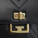 GIVENCHY Shoulder Bag Leather Black Gold Auth ka908V-18
