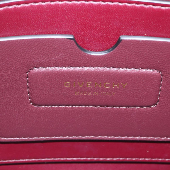 GIVENCHY Shoulder Bag Leather Black Gold Auth ka908V