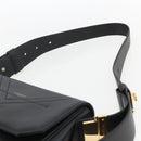 GIVENCHY Shoulder Bag Leather Black Gold Auth ka908V-8