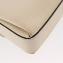 GUCCI Chain Shoulder Bag Leather Beige Gold 607720 Auth ka909-16