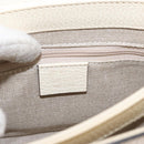 GUCCI Chain Shoulder Bag Leather Beige Gold 607720 Auth ka909-19