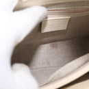 GUCCI Chain Shoulder Bag Leather Beige Gold 607720 Auth ka909-10