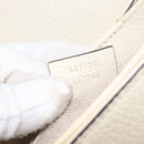 GUCCI Chain Shoulder Bag Leather Beige Gold 607720 Auth ka909-11