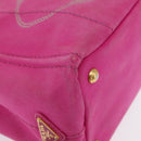 PRADA Canapa PM Hand Bag Canvas Pink Gold Auth ka913-10