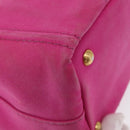 PRADA Canapa PM Hand Bag Canvas Pink Gold Auth ka913-12