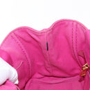PRADA Canapa PM Hand Bag Canvas Pink Gold Auth ka913-18