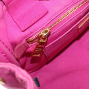 PRADA Canapa PM Hand Bag Canvas Pink Gold Auth ka913-19