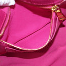 PRADA Canapa PM Hand Bag Canvas Pink Gold Auth ka913-20