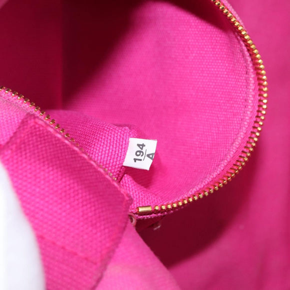 PRADA Canapa PM Hand Bag Canvas Pink Gold Auth ka913