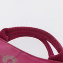 PRADA Canapa PM Hand Bag Canvas Pink Gold Auth ka913-8