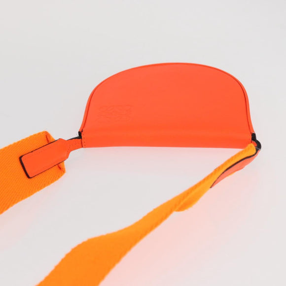 LOEWE Anagram Shoulder Bag Leather Orange Auth ka914M