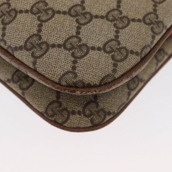 GUCCI GG Supreme Web Sherry Line Bag PVC Beige Gold 904 02 043 Auth ka921