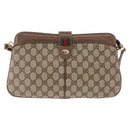 GUCCI GG Supreme Web Sherry Line Bag PVC Beige Gold 904 02 043 Auth ka921-13