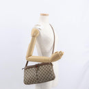 GUCCI GG Supreme Web Sherry Line Bag PVC Beige Gold 904 02 043 Auth ka921-26
