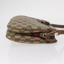 GUCCI GG Supreme Web Sherry Line Bag PVC Beige Gold 904 02 043 Auth ka921-3