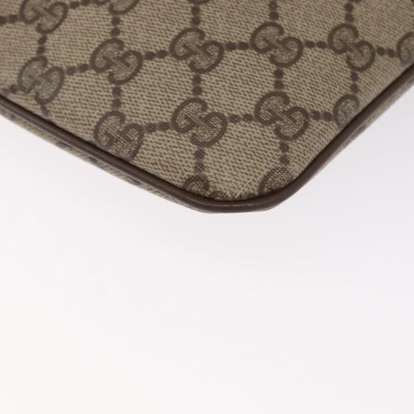 GUCCI GG Supreme Web Sherry Line Bag PVC Beige Gold 904 02 047 Auth ka922