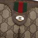 GUCCI GG Supreme Web Sherry Line Bag PVC Beige Gold 904 02 047 Auth ka922-15