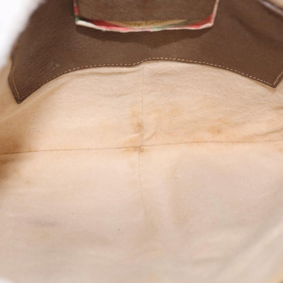 GUCCI GG Supreme Web Sherry Line Bag PVC Beige Gold 904 02 047 Auth ka922