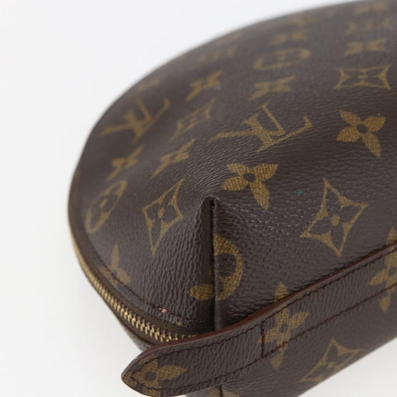LOUIS VUITTON Monogram Trousse Demi Ronde Cosmetic Pouch M47520 LV Auth ka924