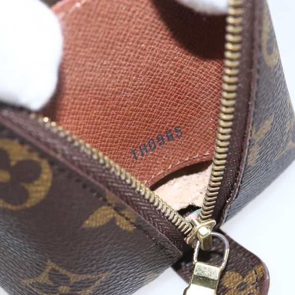 LOUIS VUITTON Monogram Trousse Demi Ronde Cosmetic Pouch M47520 LV Auth ka924