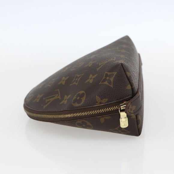 LOUIS VUITTON Monogram Trousse Demi Ronde Cosmetic Pouch M47520 LV Auth ka924