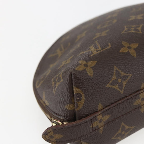 LOUIS VUITTON Monogram Trousse Demi Ronde Cosmetic Pouch M47520 LV Auth ka924