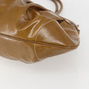 Salvatore Ferragamo Gancini Shoulder Bag Patent leather Brown Silver Auth ka928-15
