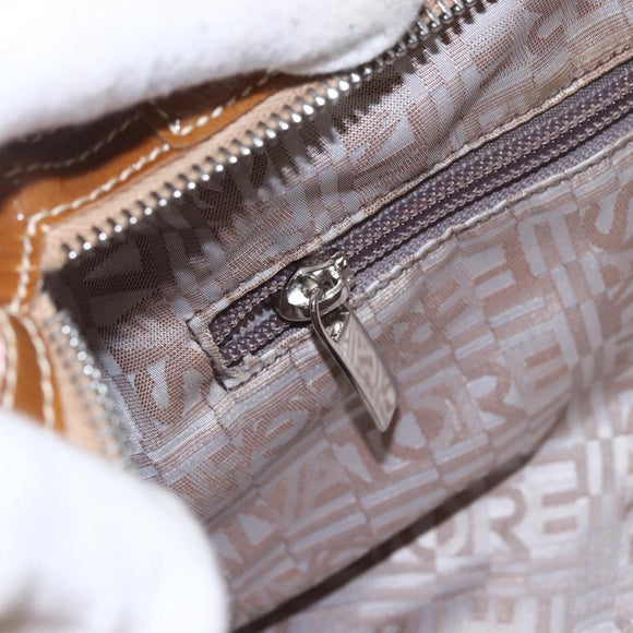Salvatore Ferragamo Gancini Shoulder Bag Patent leather Brown Silver Auth ka928