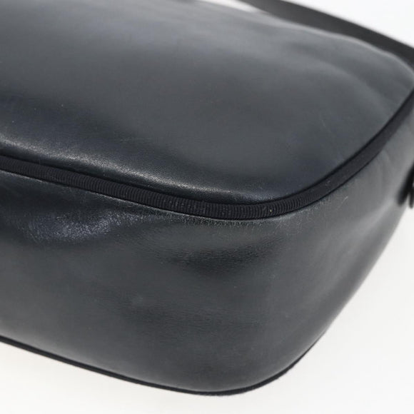 Salvatore Ferragamo Vala Shoulder Bag Leather Navy Gold Auth ka930