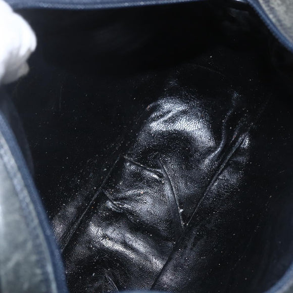 Salvatore Ferragamo Vala Shoulder Bag Leather Navy Gold Auth ka930