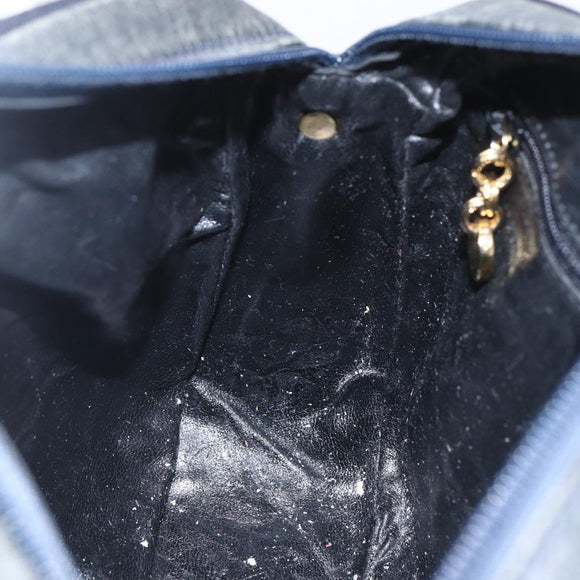 Salvatore Ferragamo Vala Shoulder Bag Leather Navy Gold Auth ka930