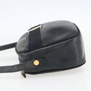 Salvatore Ferragamo Vala Shoulder Bag Leather Navy Gold Auth ka930-4