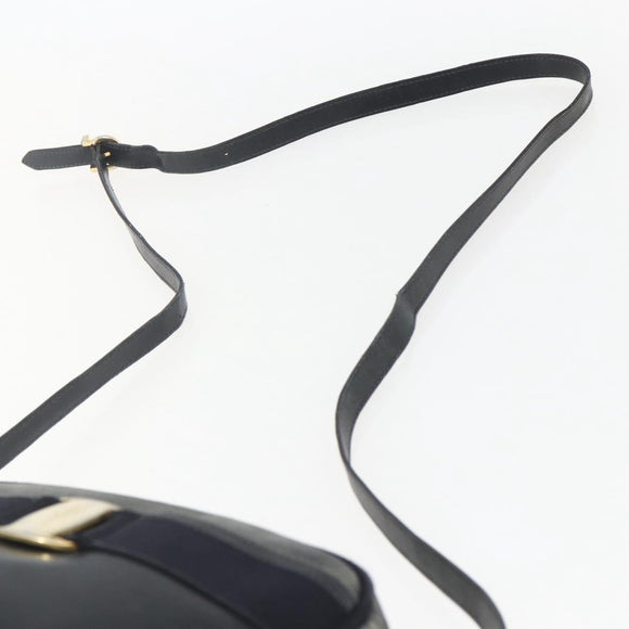 Salvatore Ferragamo Vala Shoulder Bag Leather Navy Gold Auth ka930