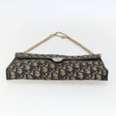 Christian Dior Trotter Canvas Chain Shoulder Bag Navy Gold Auth ka934-9