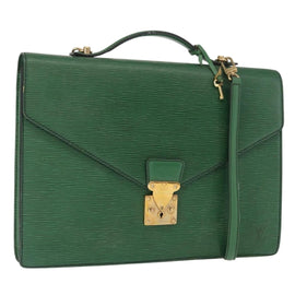 LOUIS VUITTON Epi Serviette Conseiller Briefcase Green M54424 LV Auth ka938