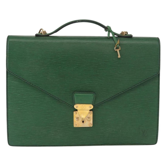 LOUIS VUITTON Epi Serviette Conseiller Briefcase Green M54424 LV Auth ka938