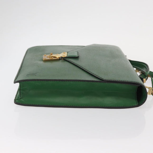 LOUIS VUITTON Epi Serviette Conseiller Briefcase Green M54424 LV Auth ka938