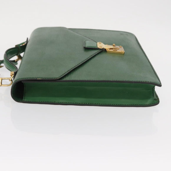 LOUIS VUITTON Epi Serviette Conseiller Briefcase Green M54424 LV Auth ka938
