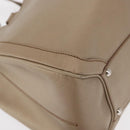 Salvatore Ferragamo Tote Bag Leather Beige Silver Auth ka939-9