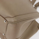 Salvatore Ferragamo Tote Bag Leather Beige Silver Auth ka939-14