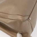 Salvatore Ferragamo Tote Bag Leather Beige Silver Auth ka939-15