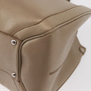 Salvatore Ferragamo Tote Bag Leather Beige Silver Auth ka939-16
