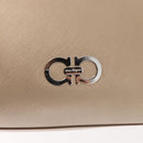 Salvatore Ferragamo Tote Bag Leather Beige Silver Auth ka939-17